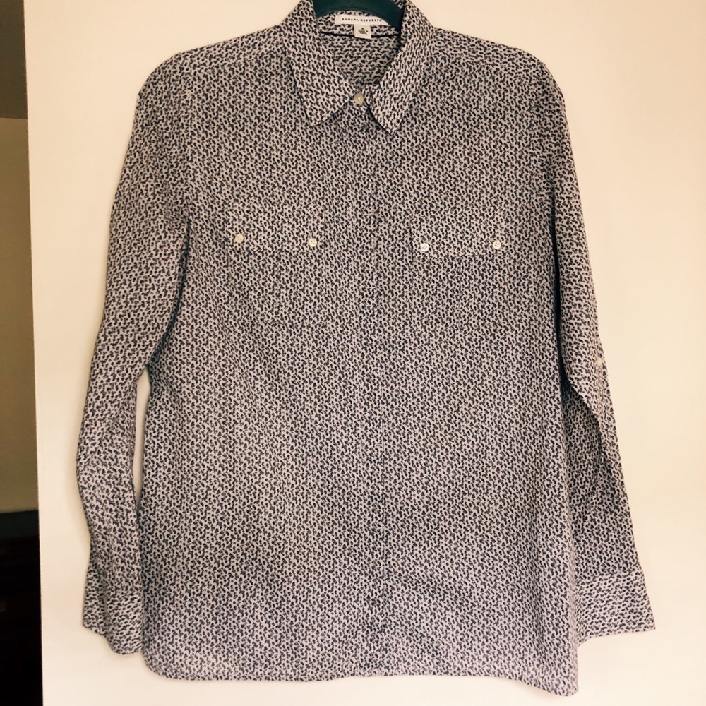 Banana Republic Button Down Floral Blouse